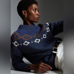 NWOT COS Mati Ventrillon FAIR ISLE MERINO WOOL JUMPER size Small